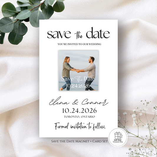 Save the Date Magnet Gift Set – Square Magnet with Cardstock