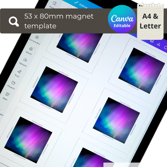 Canva Template for Custom 53 x 80mm Photo Magnets