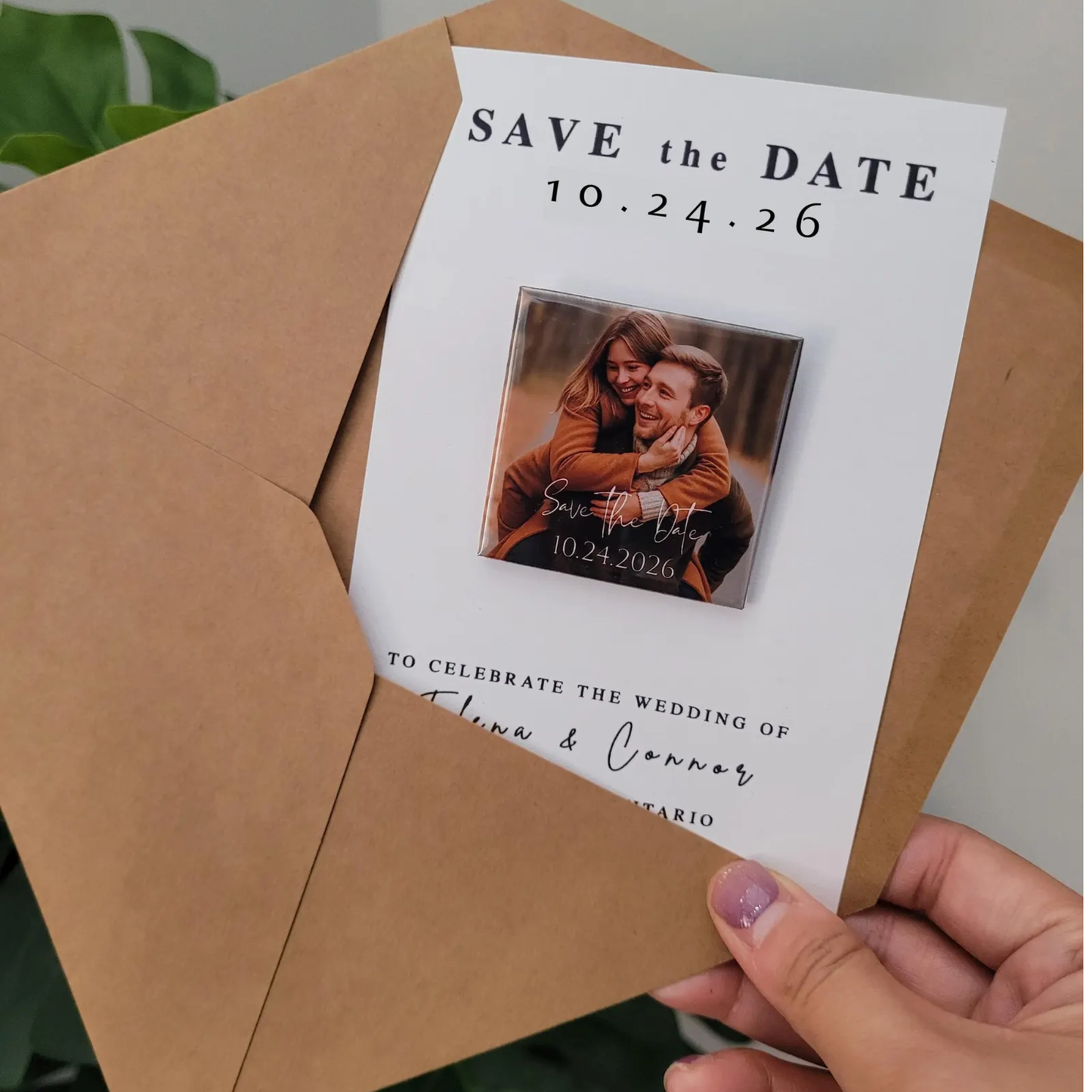 Save the Date Magnet Invitation – Square Magnet with Cardstock