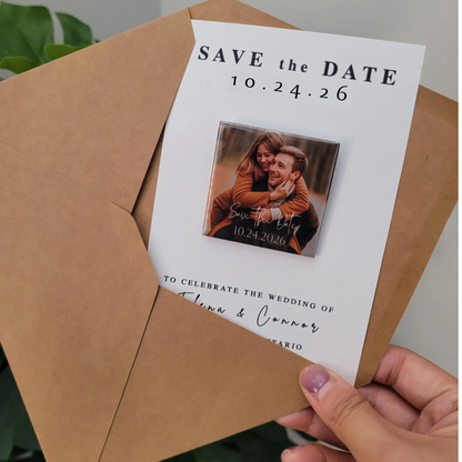 Save the Date Magnet Invitation – Square Magnet with Cardstock