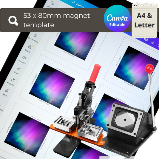 Canva Template for Custom 53 x 80mm Photo Magnets
