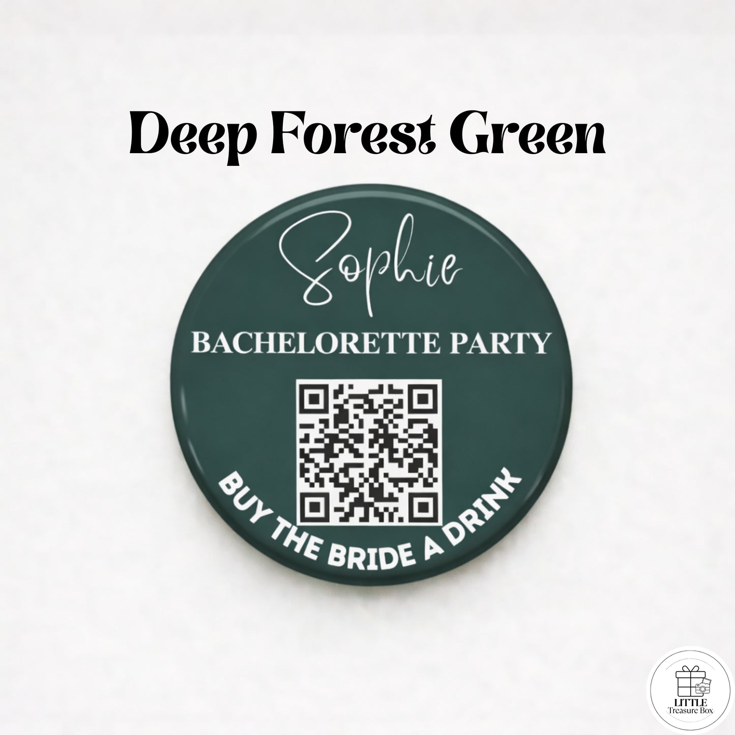 Personalized Bachelorette Party QR Code Button – Buy the Bride a Drink , I’m the Bride + Buy Me a Drink