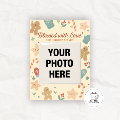 Custom Photo Magnet Christmas Gift – Holiday Keepsake with Mini Backing Card