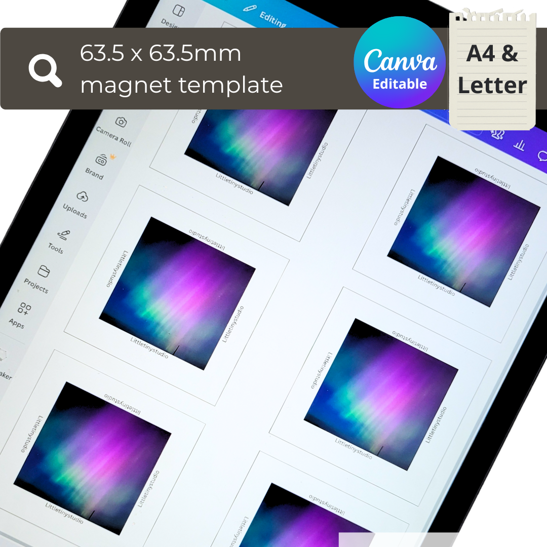 Canva Template for Custom 63.5x63.5mm Photo Magnets