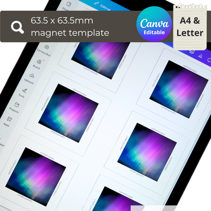 Canva Template for Custom 63.5x63.5mm Photo Magnets