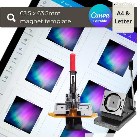 Canva Template for Custom 63.5x63.5mm Photo Magnets