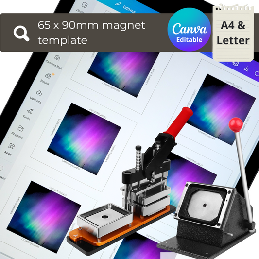 Canva Template for Custom 65 x 90mm Photo Magnets