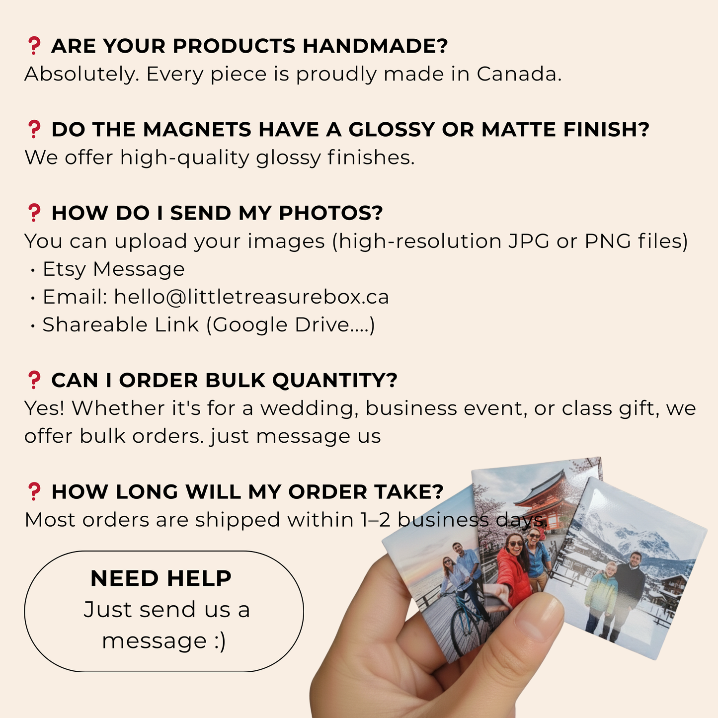 Square Photo Magnets 5x5cm