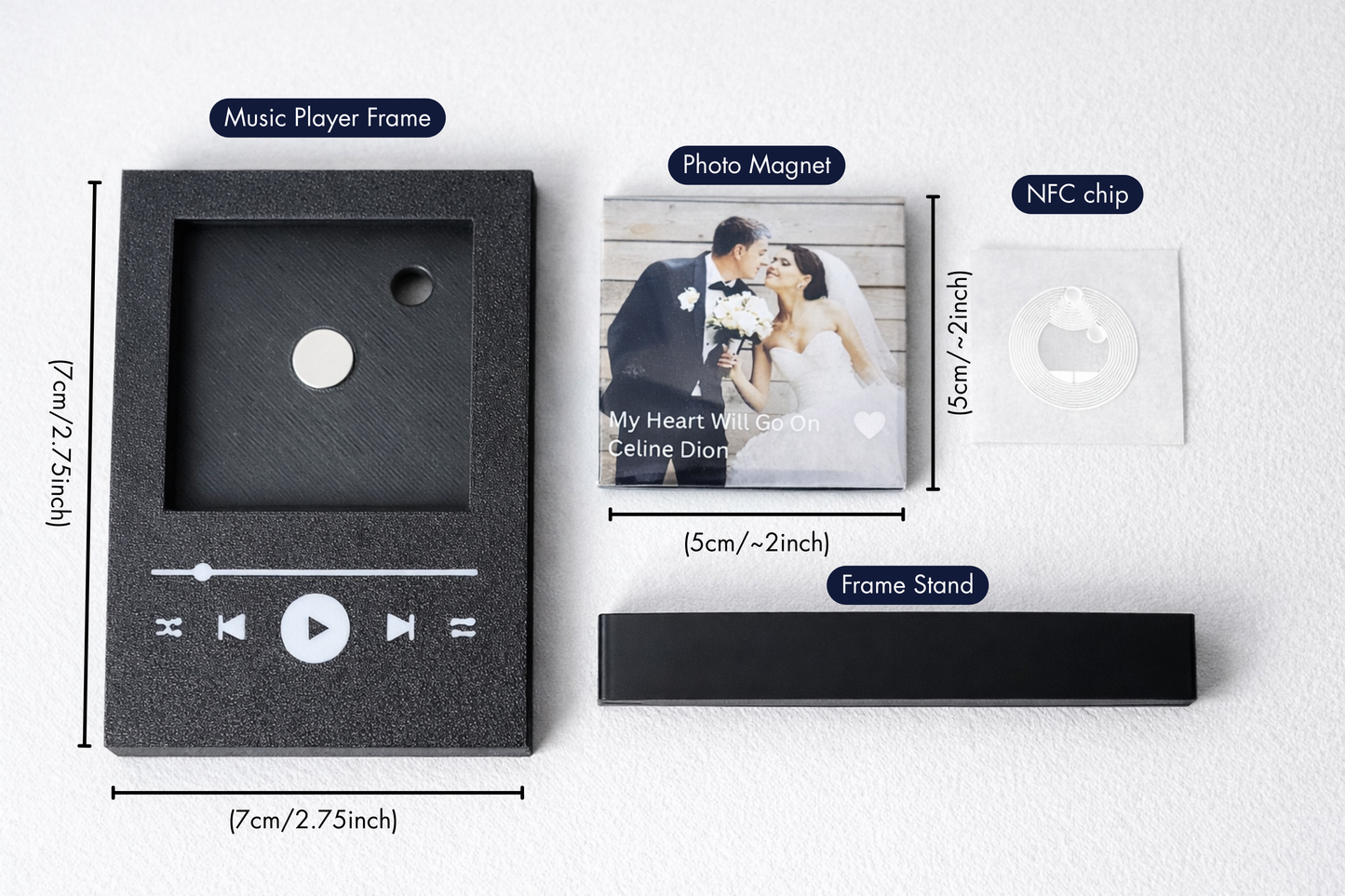 Personalized Fridge Music Magnet with Music NFC