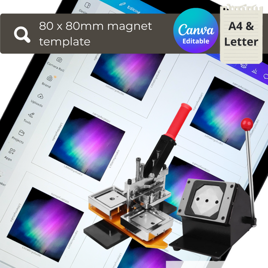 Canva Template for Custom 80x80mm Photo Magnets