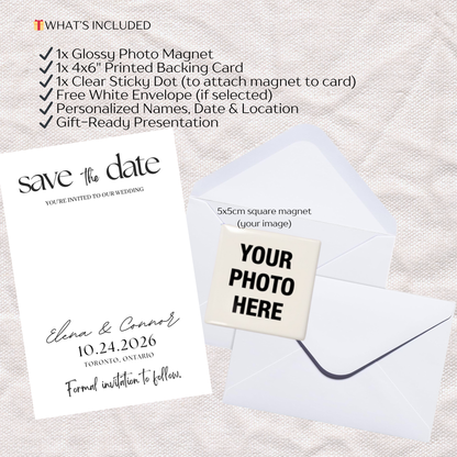 Save the Date Magnet Gift Set – Square Magnet with Cardstock