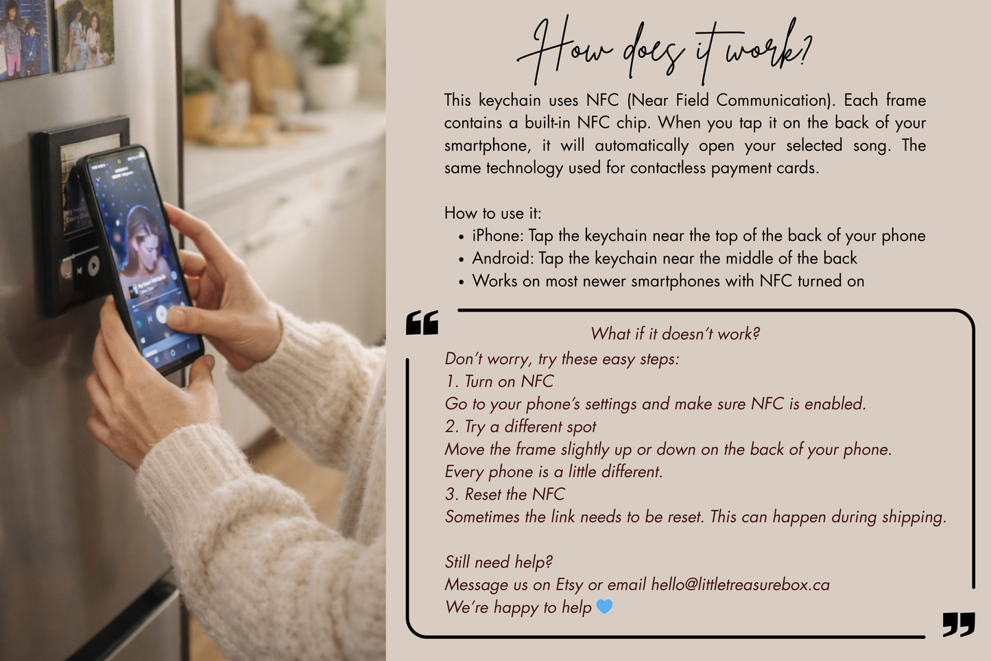 Personalized Fridge Music Magnet with Music NFC