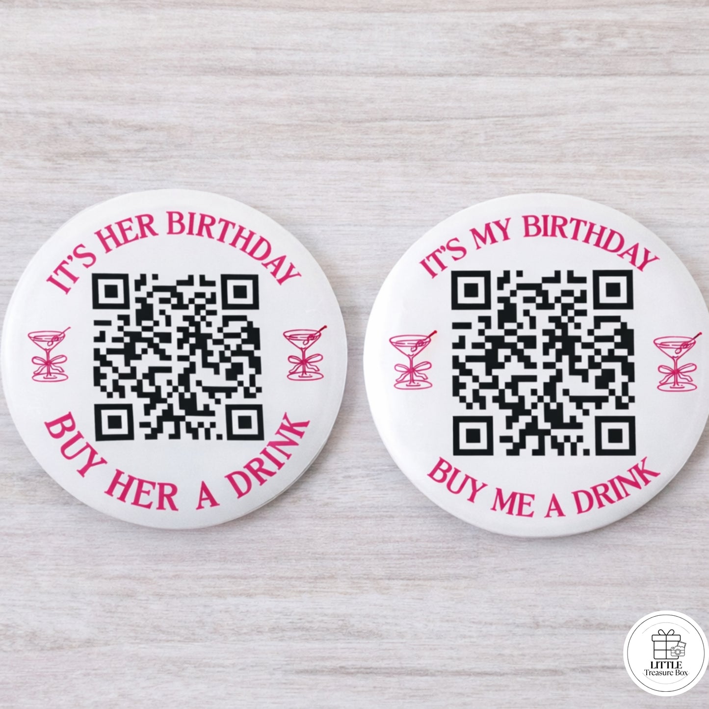 It's My Birthday Buy Me a Drink QR Code Button