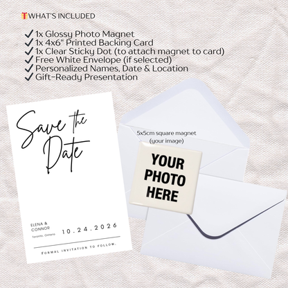 Save the Date Magnet Invitation – Square Magnet with Cardstock