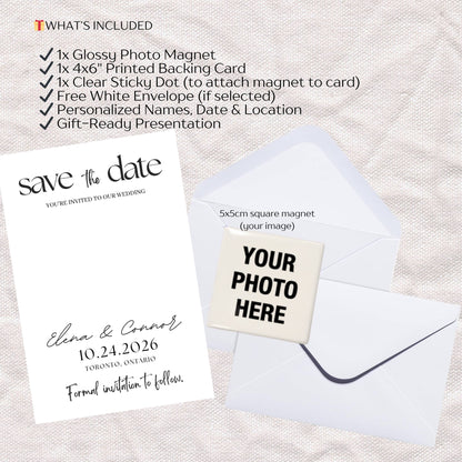 Save the Date Magnet Gift Set – Square Magnet with Cardstock