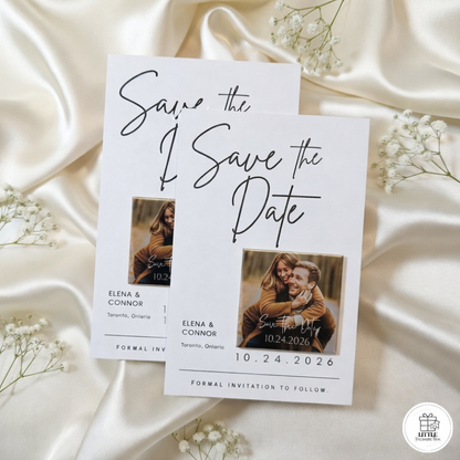 Save the Date Magnet — Square Personalized Photo Magnet with Cardstock