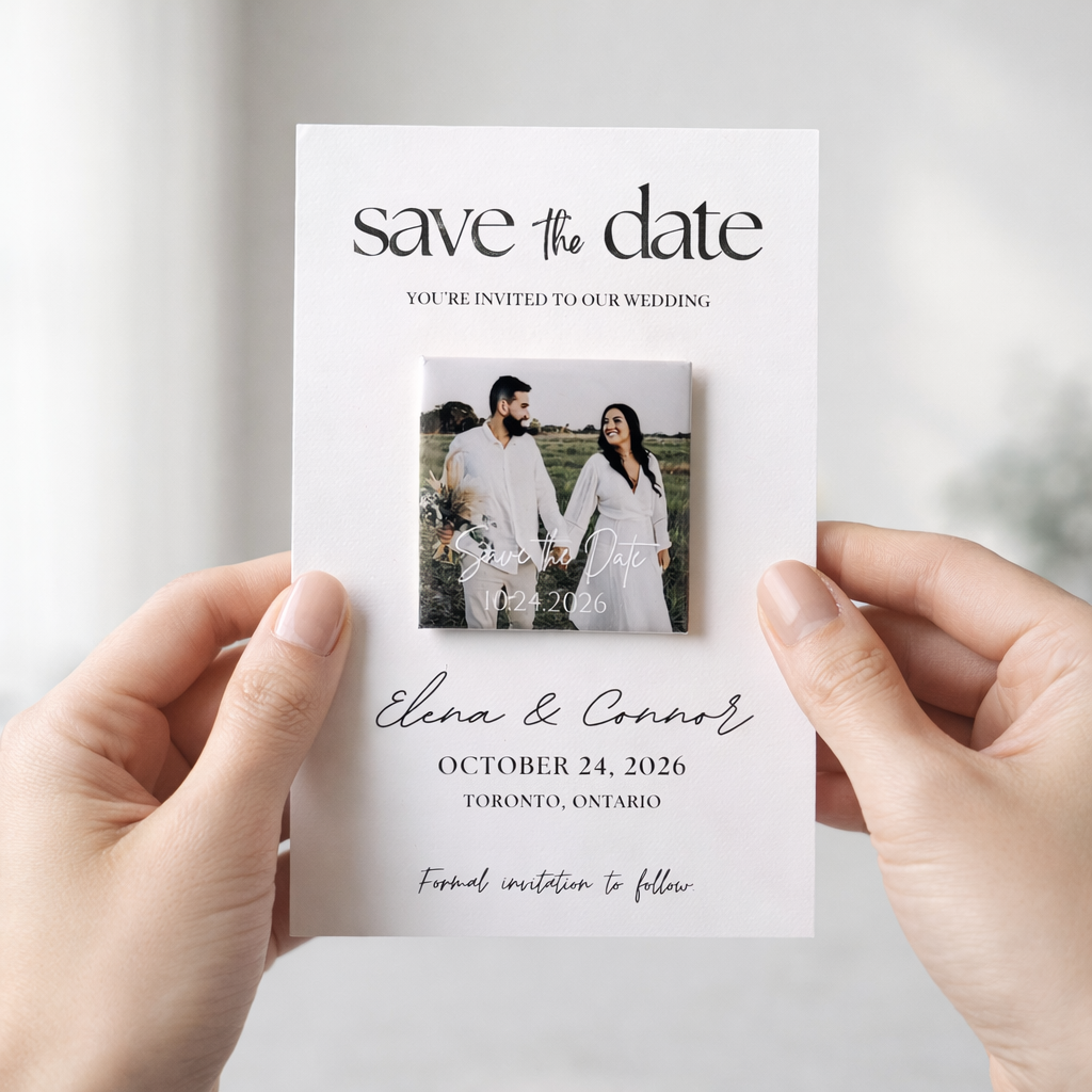 Save the Date Magnet Invitation – Square Magnet with Cardstock