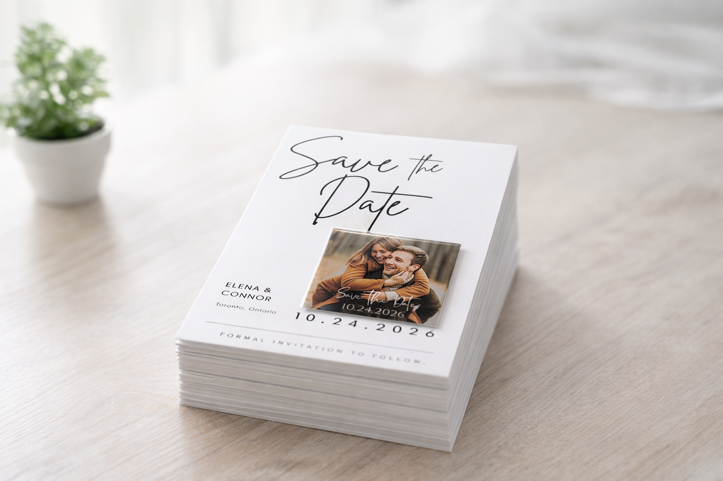 Save the Date Magnet — Square Personalized Photo Magnet with Cardstock