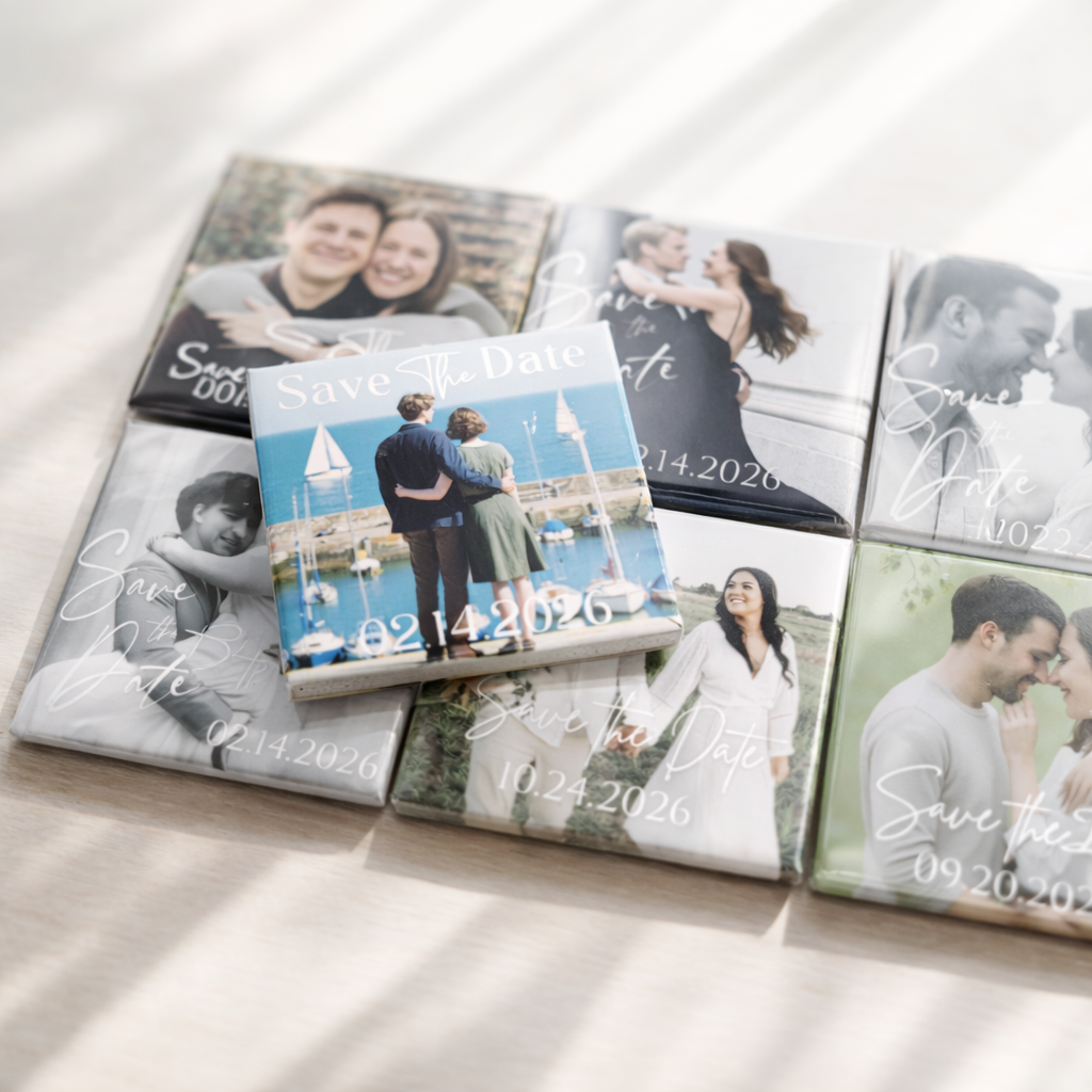Save the Date Magnet Invitation – Square Magnet with Cardstock