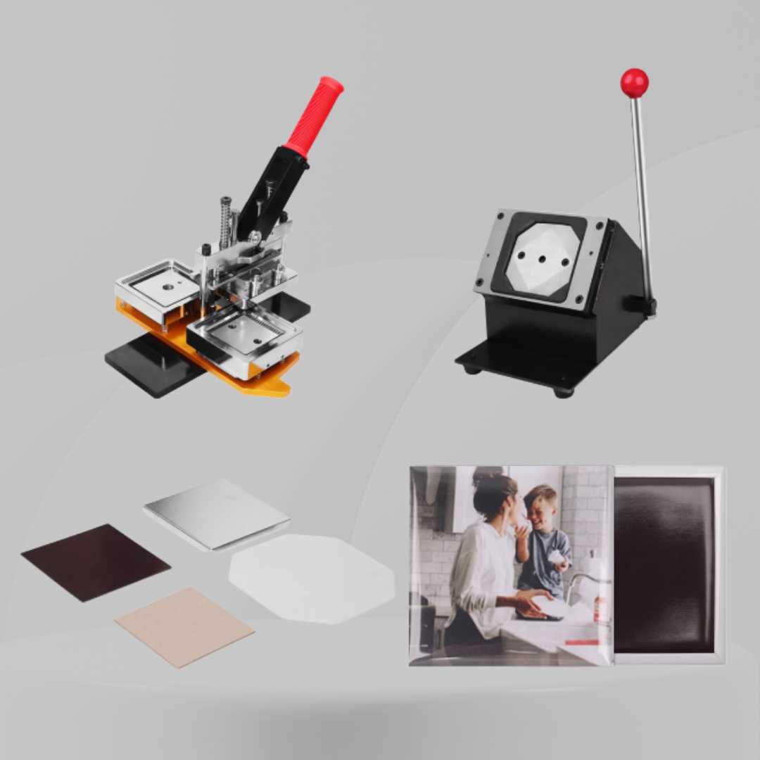 Pro Magnet Machine Starter Kit – 80x80mm (with Material Sets and canva template)