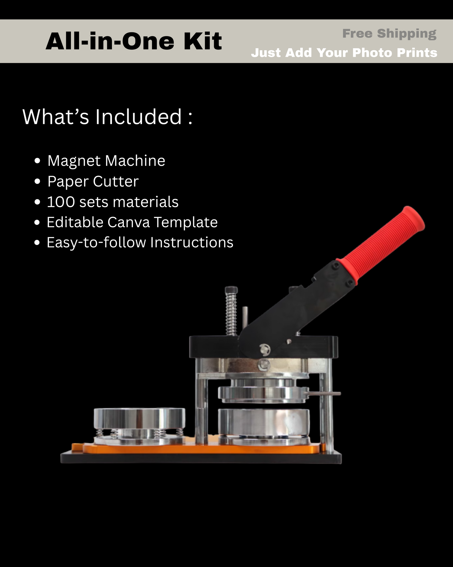 Pro Button Badge 100mm  Machine Starter Business Kit with 100 Material Sets