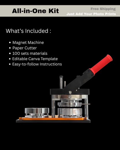 Pro Button Badge 100mm  Machine Starter Business Kit with 100 Material Sets