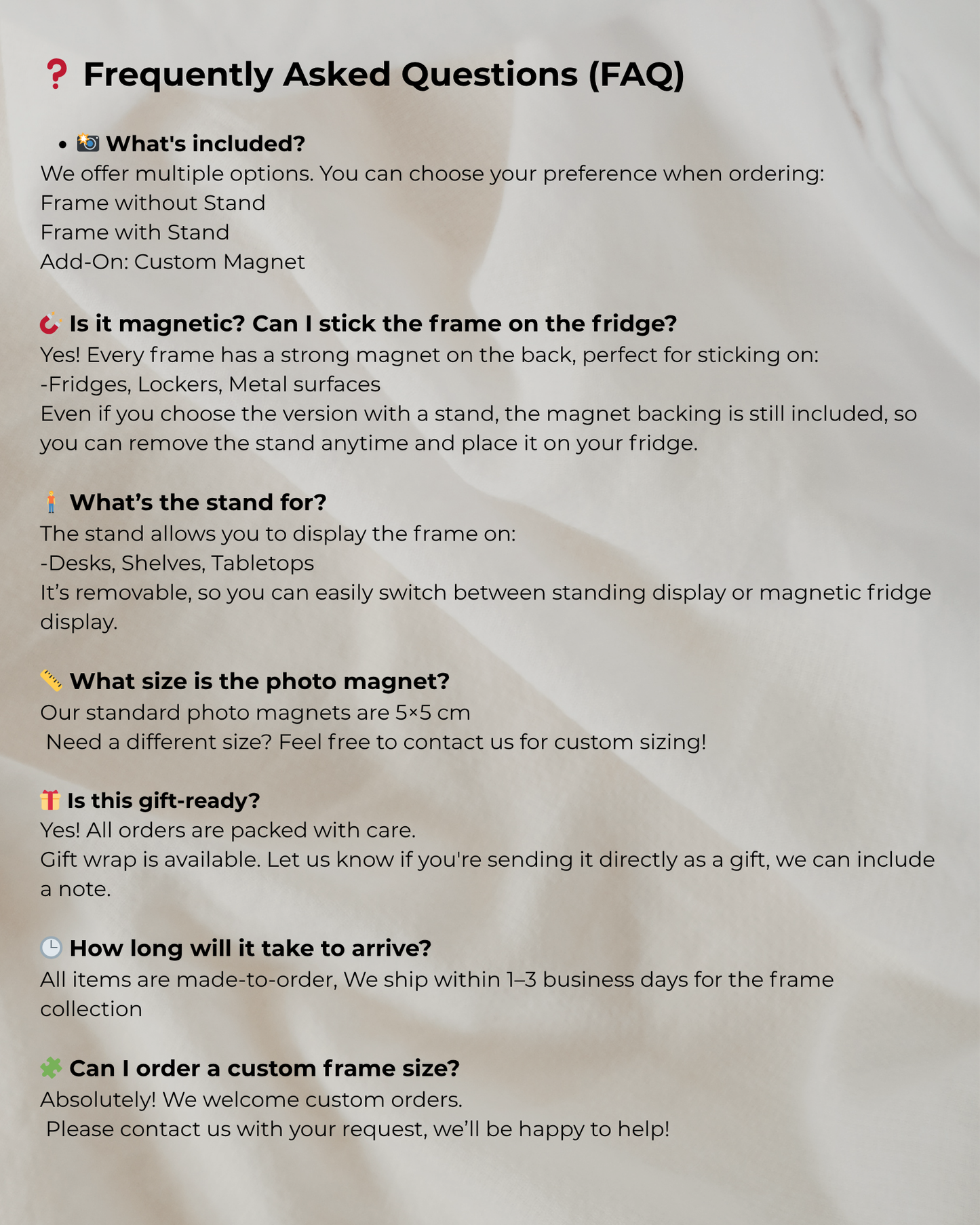 Photo Magnet Frame -fit four photo magnet