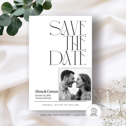 Save the Date Magnet — Square Personalized Photo Magnet with Cardstock