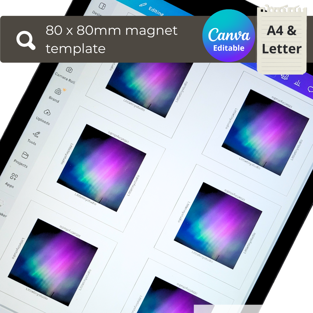 Canva Template for Custom 80x80mm Photo Magnets