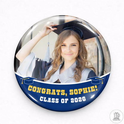 Graduation Photo Button, Keychain, Bottle Opener or Mirror, Magnet | Custom Name & Photo | Class of 2026 Gift
