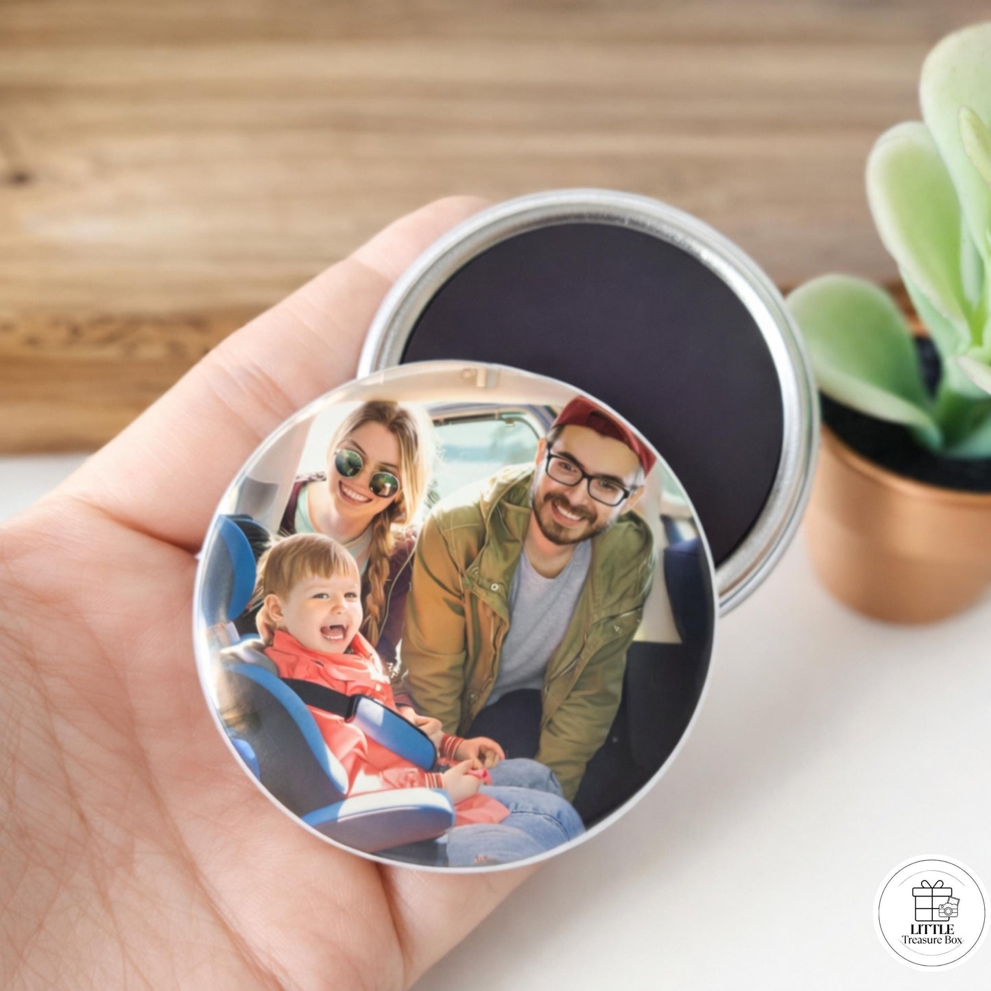Couple Photo Gift – Personalized Keychain, Mirror, Opener, or Pin