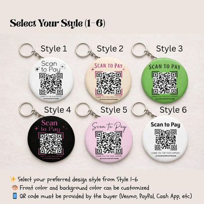 Scan to Pay QR Code | Custom Payment QR | Keychain, Magnet, Pin, Mirror or Bottle Opener | Tip Jar QR | Small Business Payment Sign