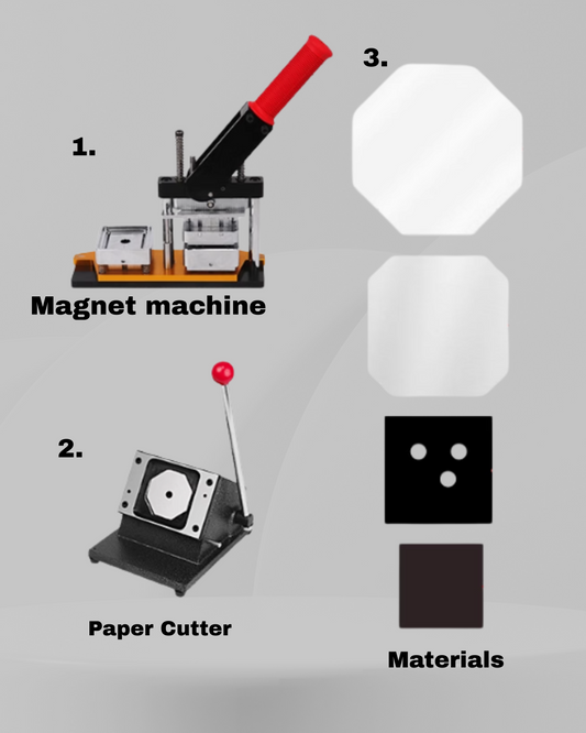 Pro Magnet Machine Starter Kit – 90x65mm (with Material Sets and canva template)