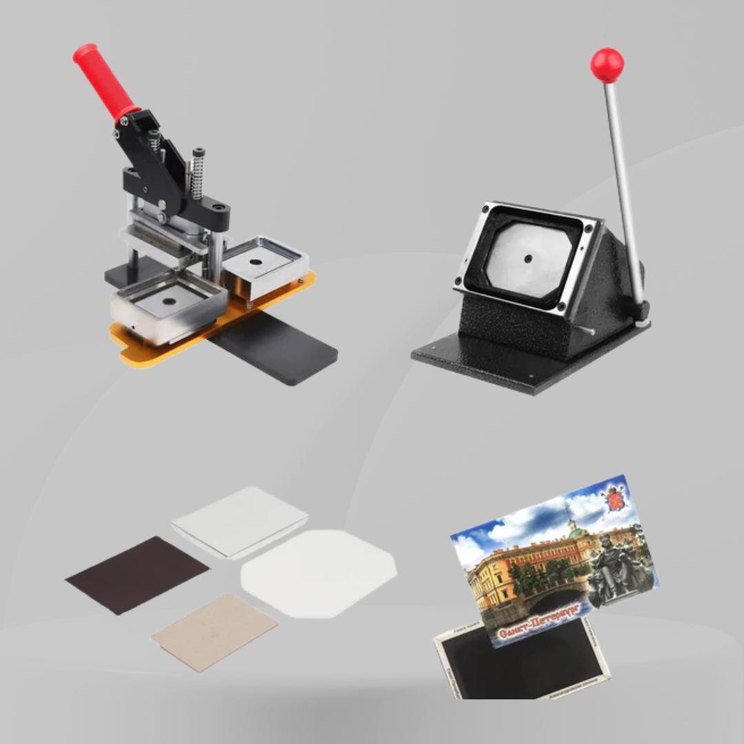 Pro Magnet Machine Starter Kit – 90x65mm (with Material Sets and canva template)