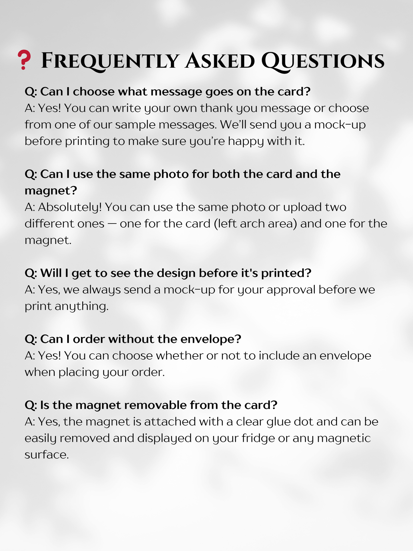 Thank You Card with Photo Magnet