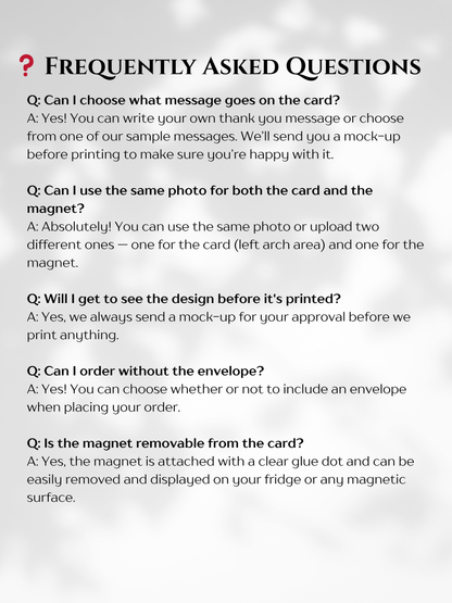 Thank You Card with Photo Magnet