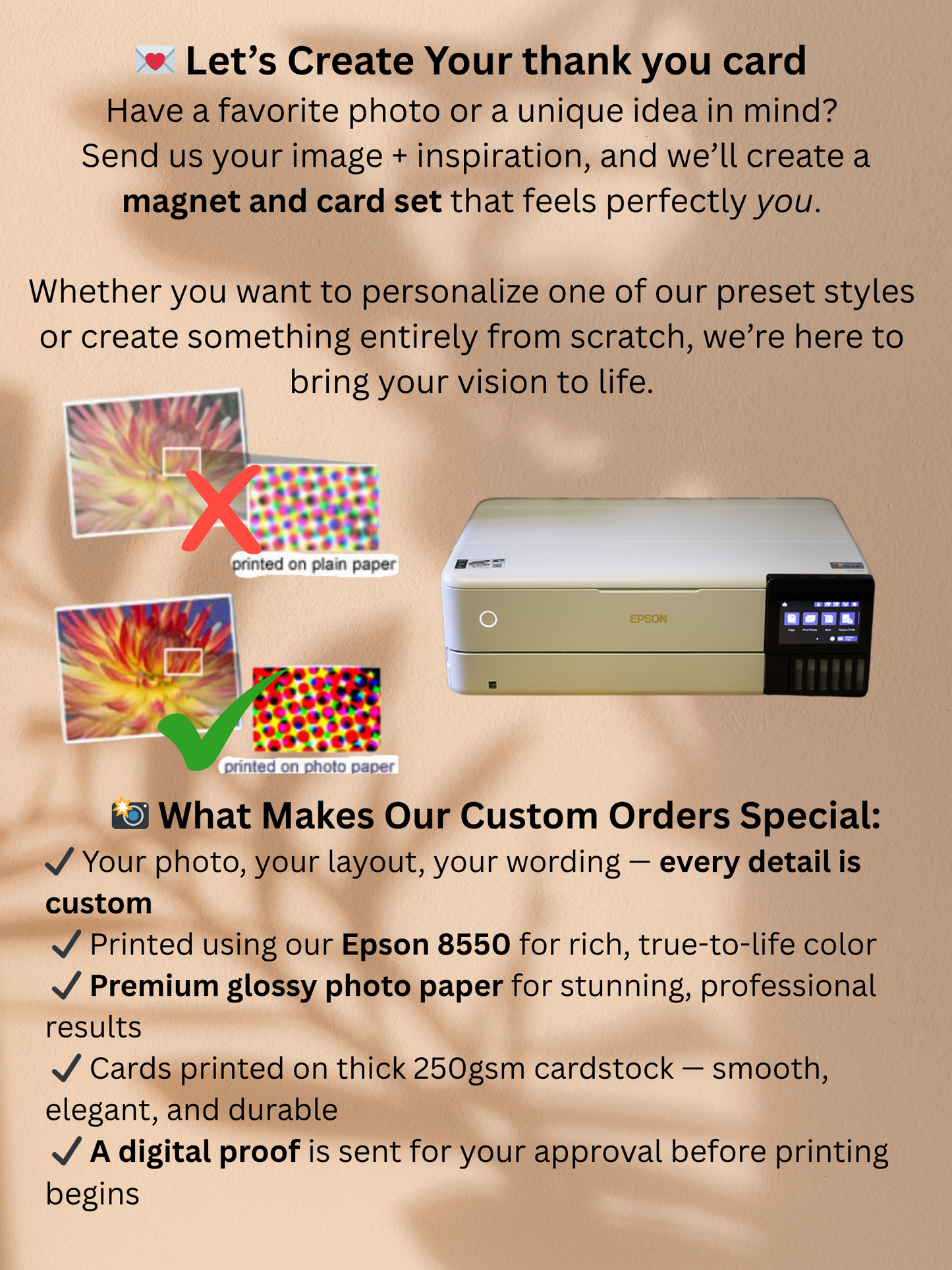 Thank You Card with Photo Magnet